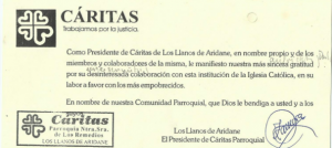 Dank der Caritas Los LLanos 2016