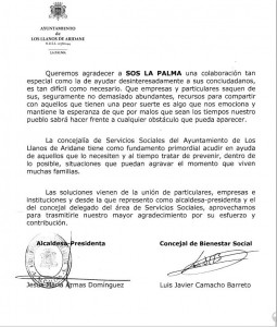 Carta de Los Llanos